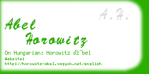 abel horowitz business card
